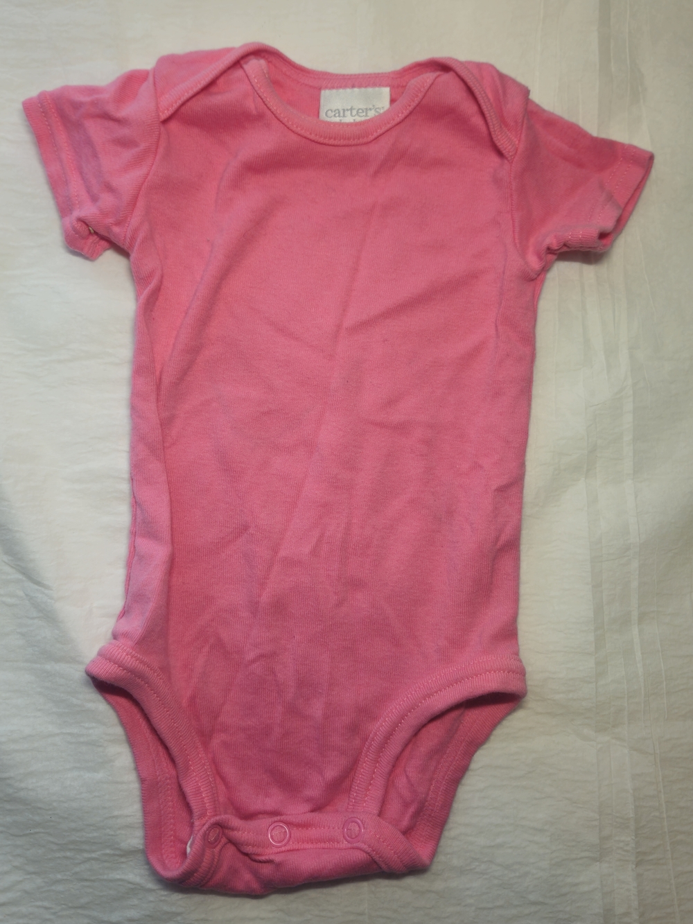 Carter's Bright Pink Short-Sleeve Baby One-Piece Bodysuit